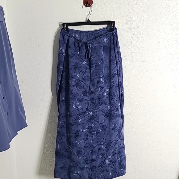 Kathie Lee Collection Blue Sleeveless Top & Blue Print Maxi-Skirt-Large Skirt 14 - Picture 8 of 13